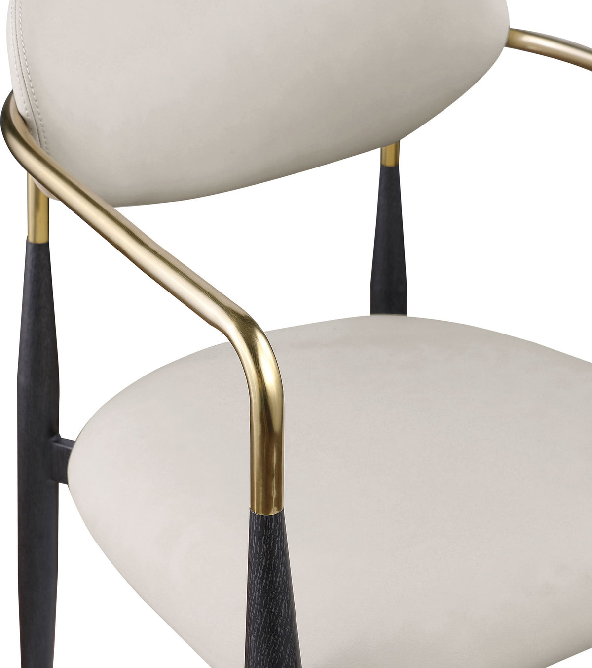 Ronda - Vegan Leather Upholstered Dining Arm Chair - Black Legs