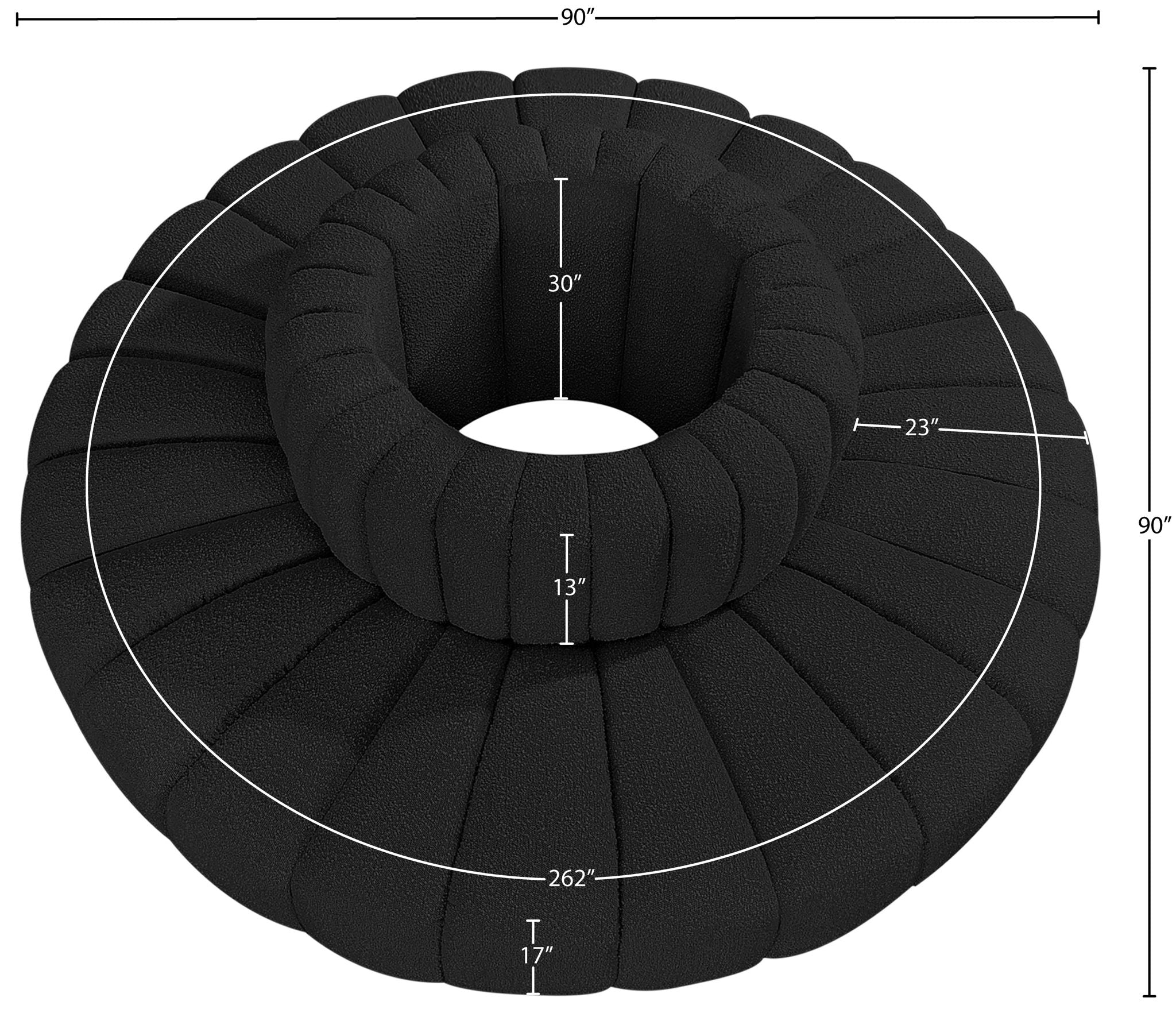 Arc - Boucle Fabric 8 Piece Round Modular Sofa