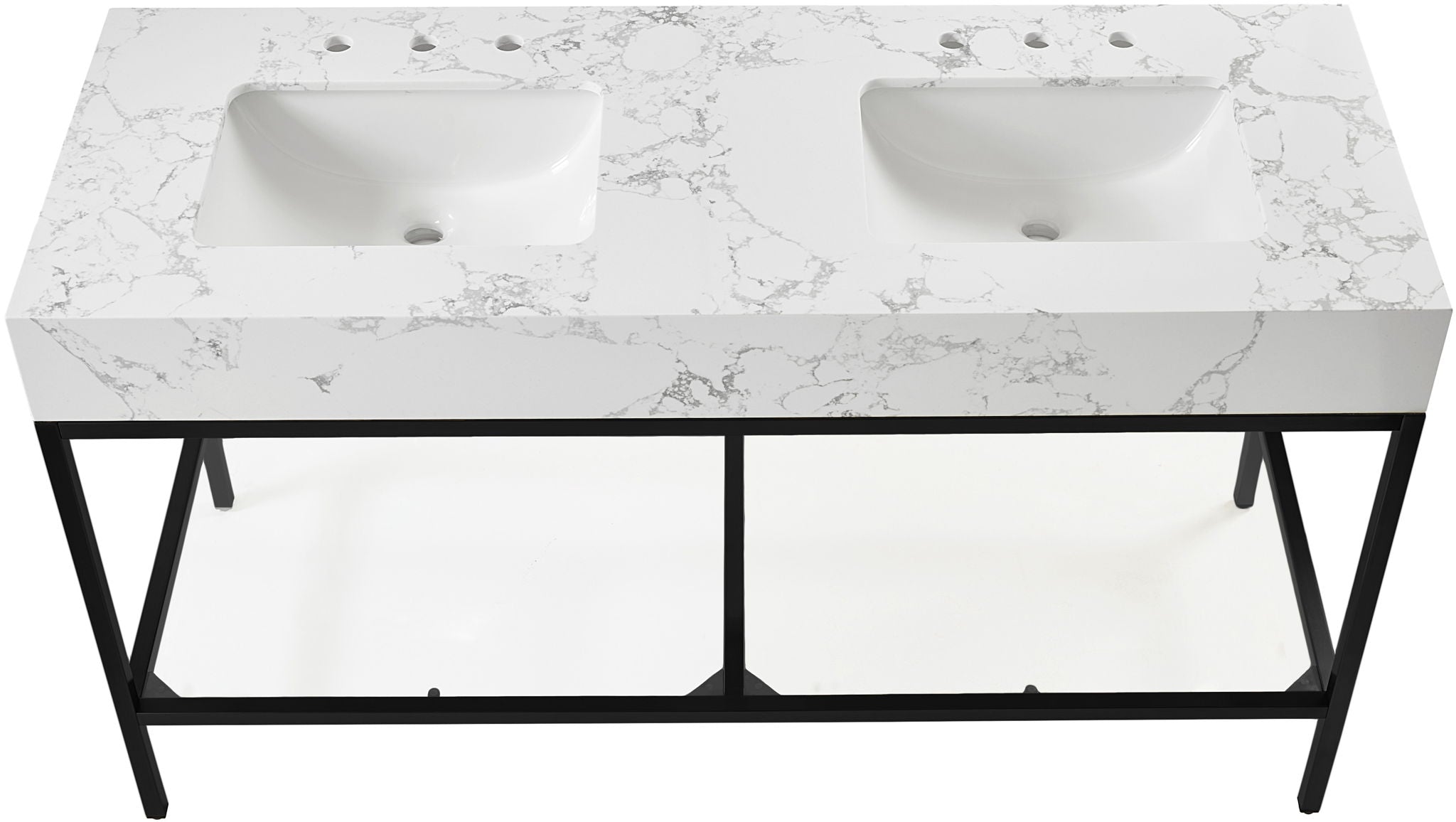 Marmo - Engineered Marble Bathroom Vanity With Black Base