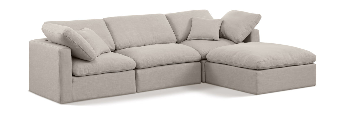 Indulge - Linen 4 Piece Modular Sectional With Chaise