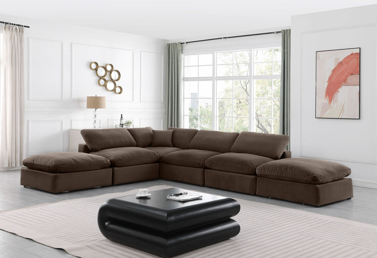 Comfy - 6 Piece Velvet Modular Sectional