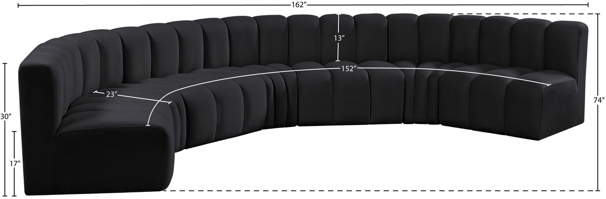 Arc - Velvet 7 Piece U-Shaped Modular Sofa