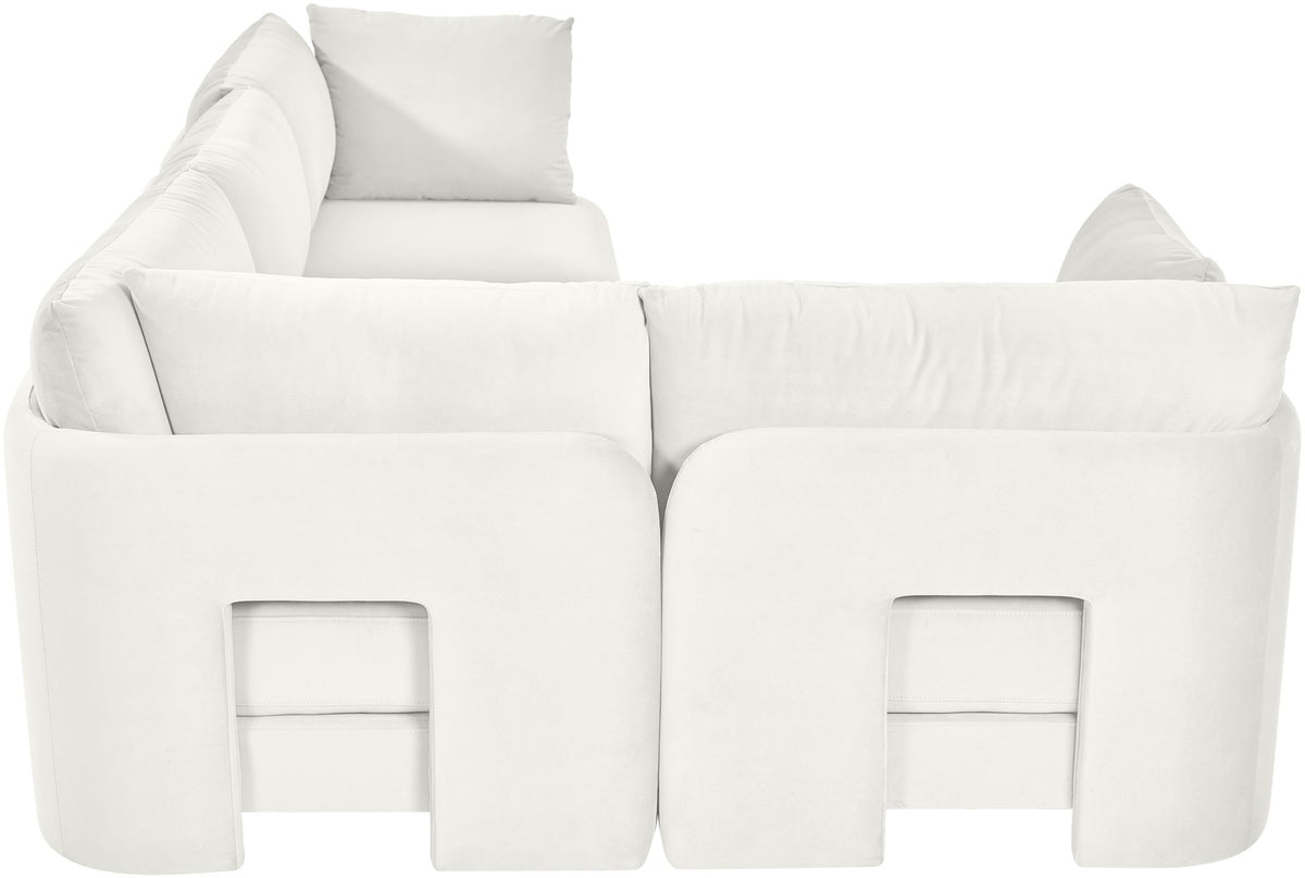 Hammond - Velvet Performance Fabric Upholstered 4 Piece Sectional