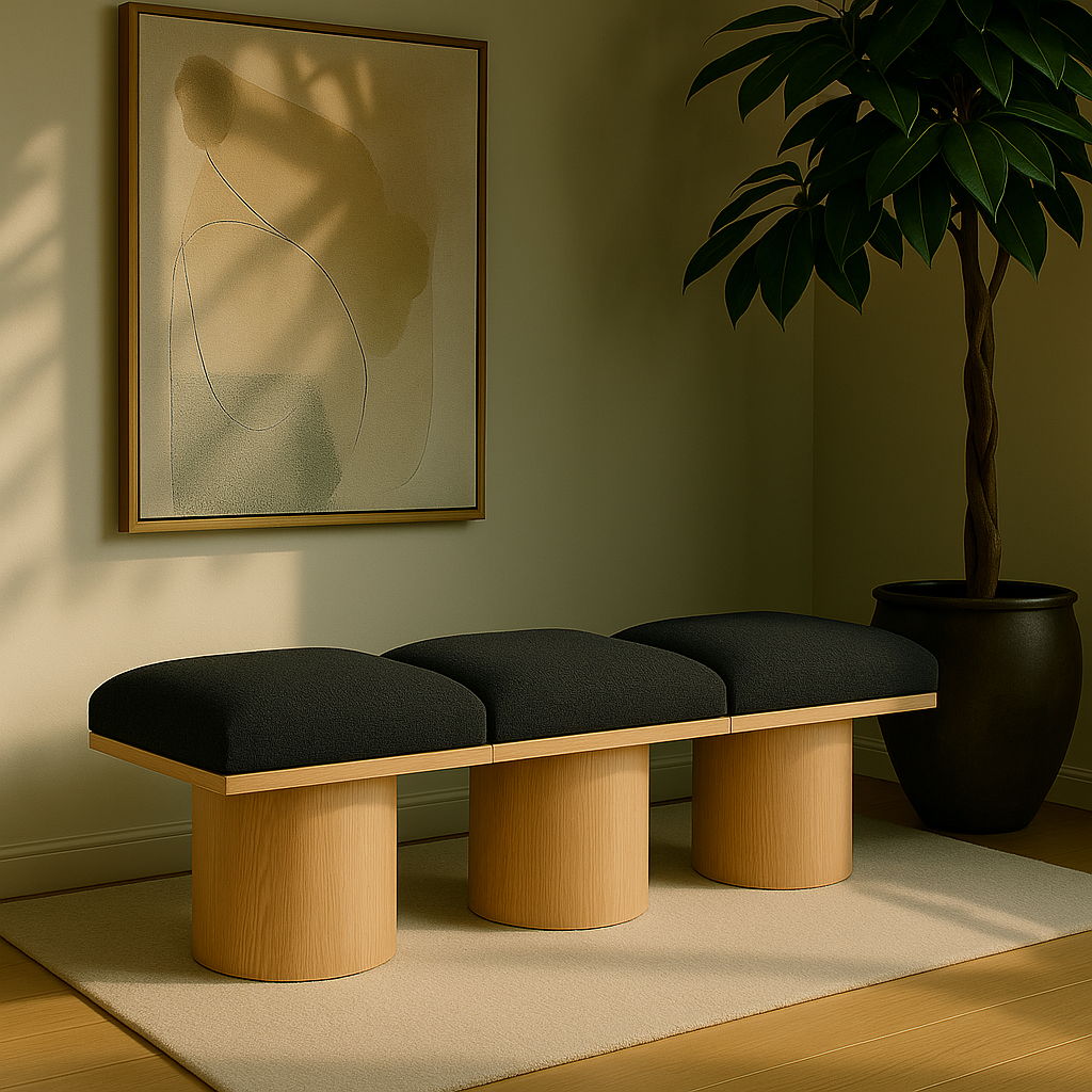 Pavilion - 3 Piece Modular Bench With Natural Base