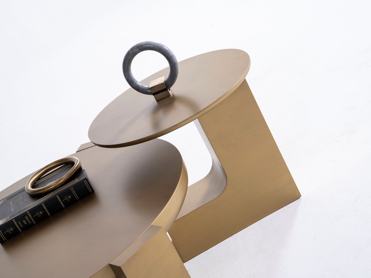 674 Gold Coffee Table and End Table
