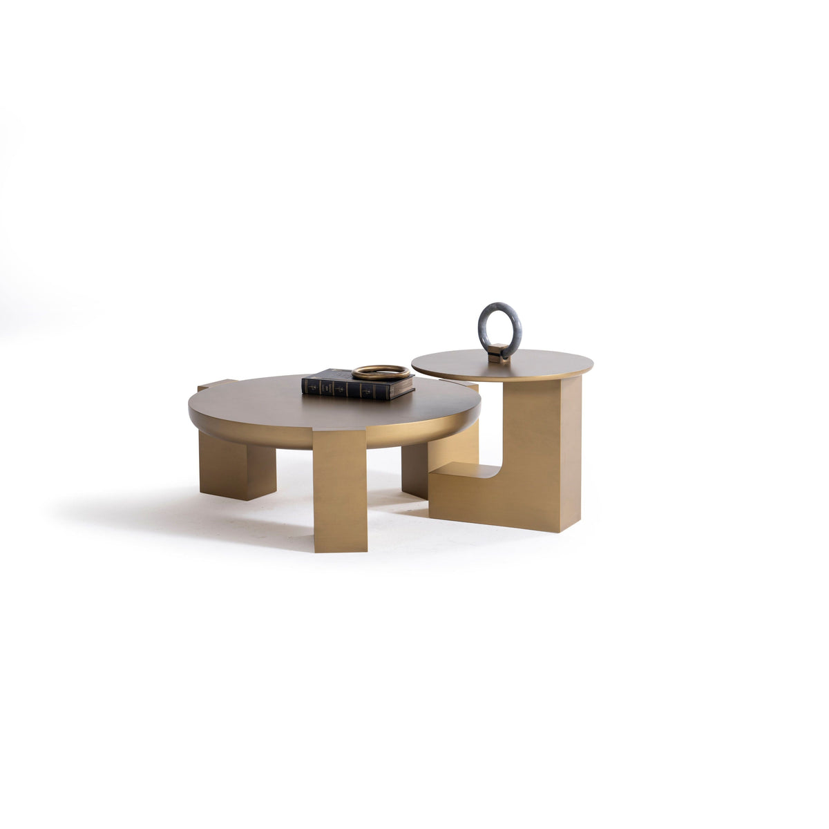 674 Gold Coffee Table and End Table