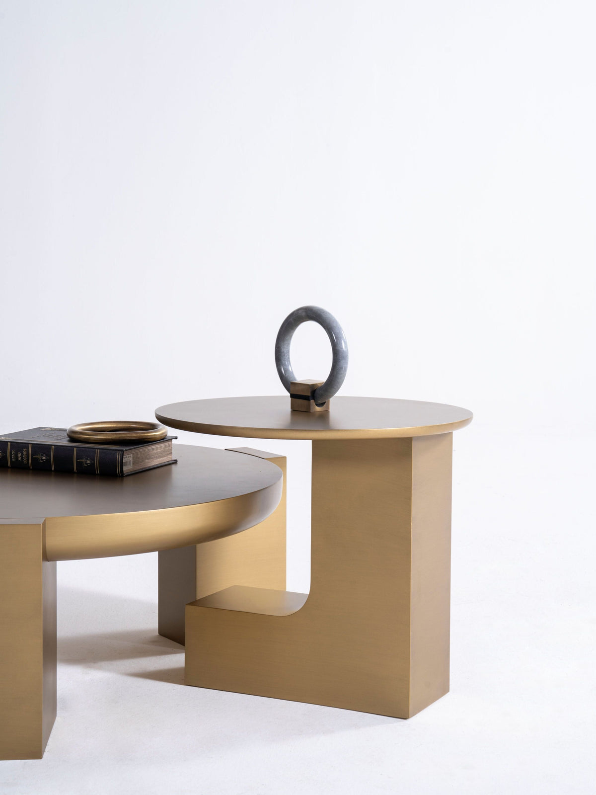 674 Gold Coffee Table and End Table