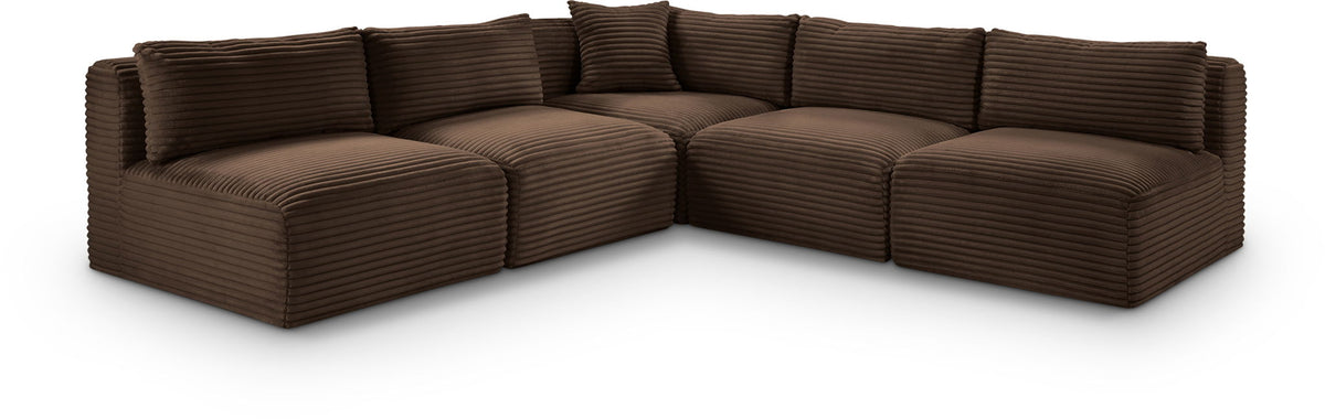 Shaggy - 5 Piece Modular Corner Armless Sectional