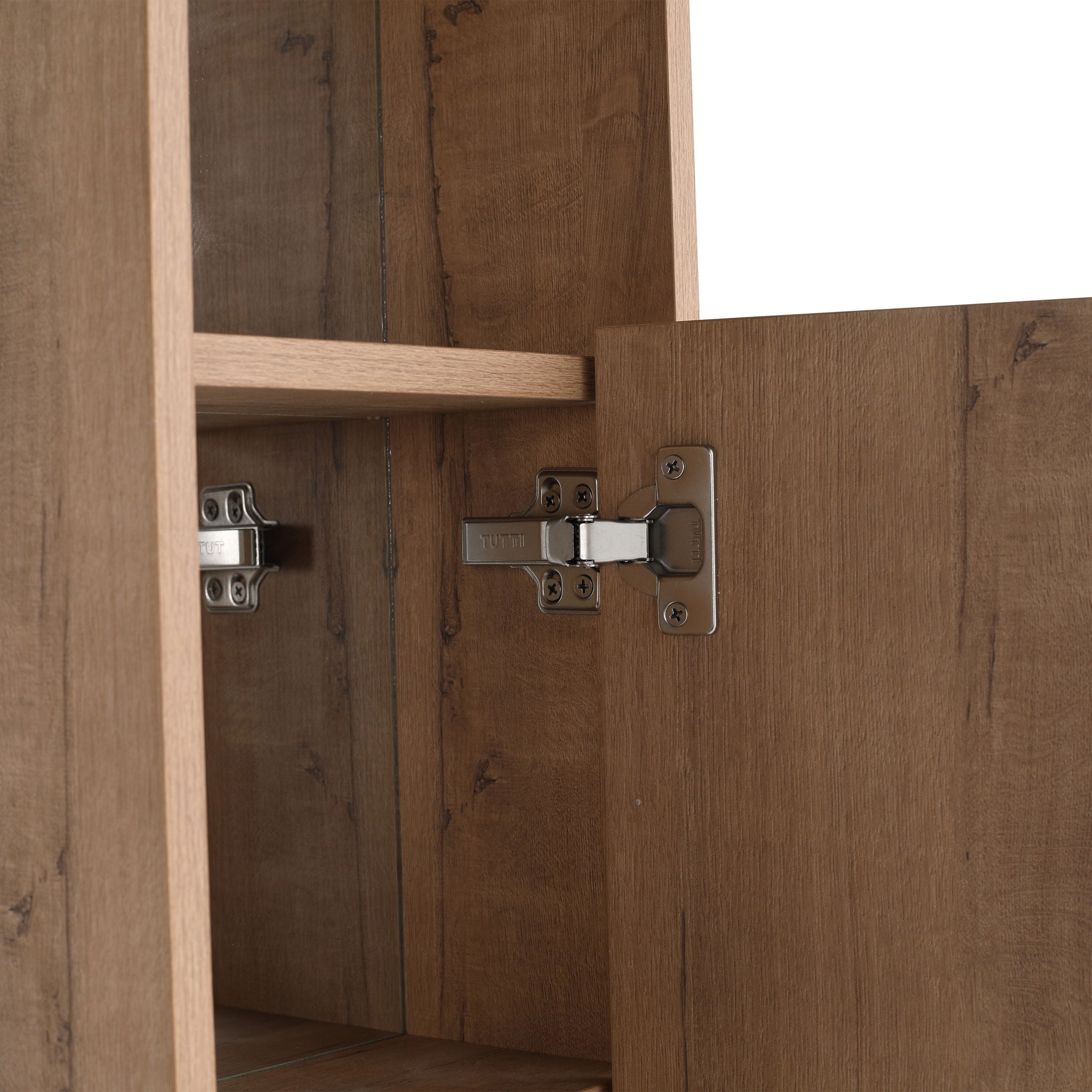 10" Wall Mounted Storage Cabinet, Bathroom Cabinet With Soft Close Door - Imitative Oak