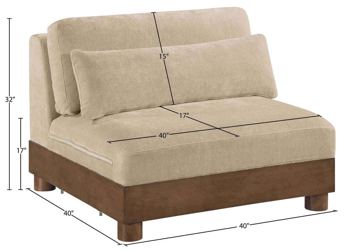 Turin - Chenille Fabric Upholstered Modular Armless Chair