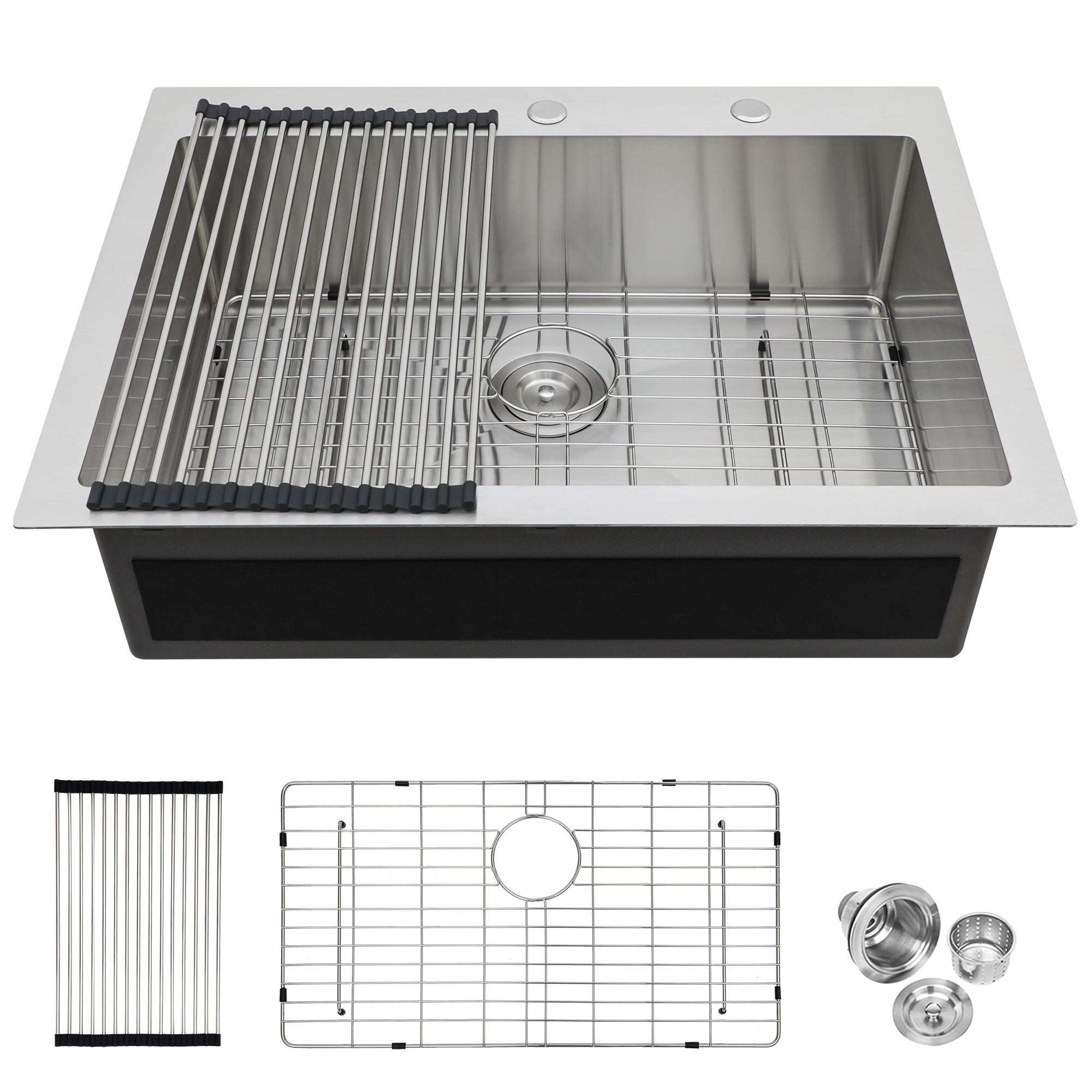 Kitchen Sink Drop In, Stainless Steel Single Bowl, Topmount