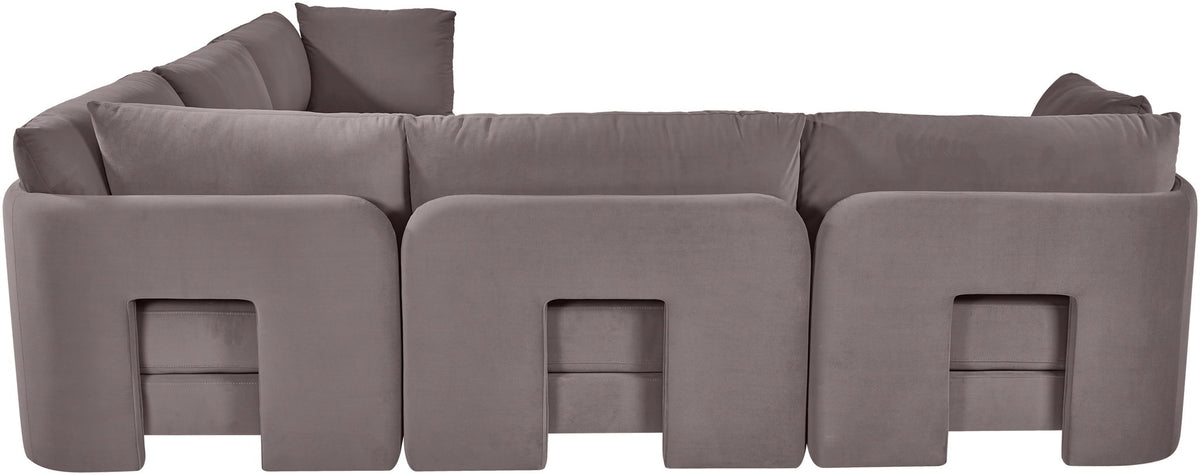 Hammond - Velvet Performance Fabric Upholstered 5 Piece Corner Sectional
