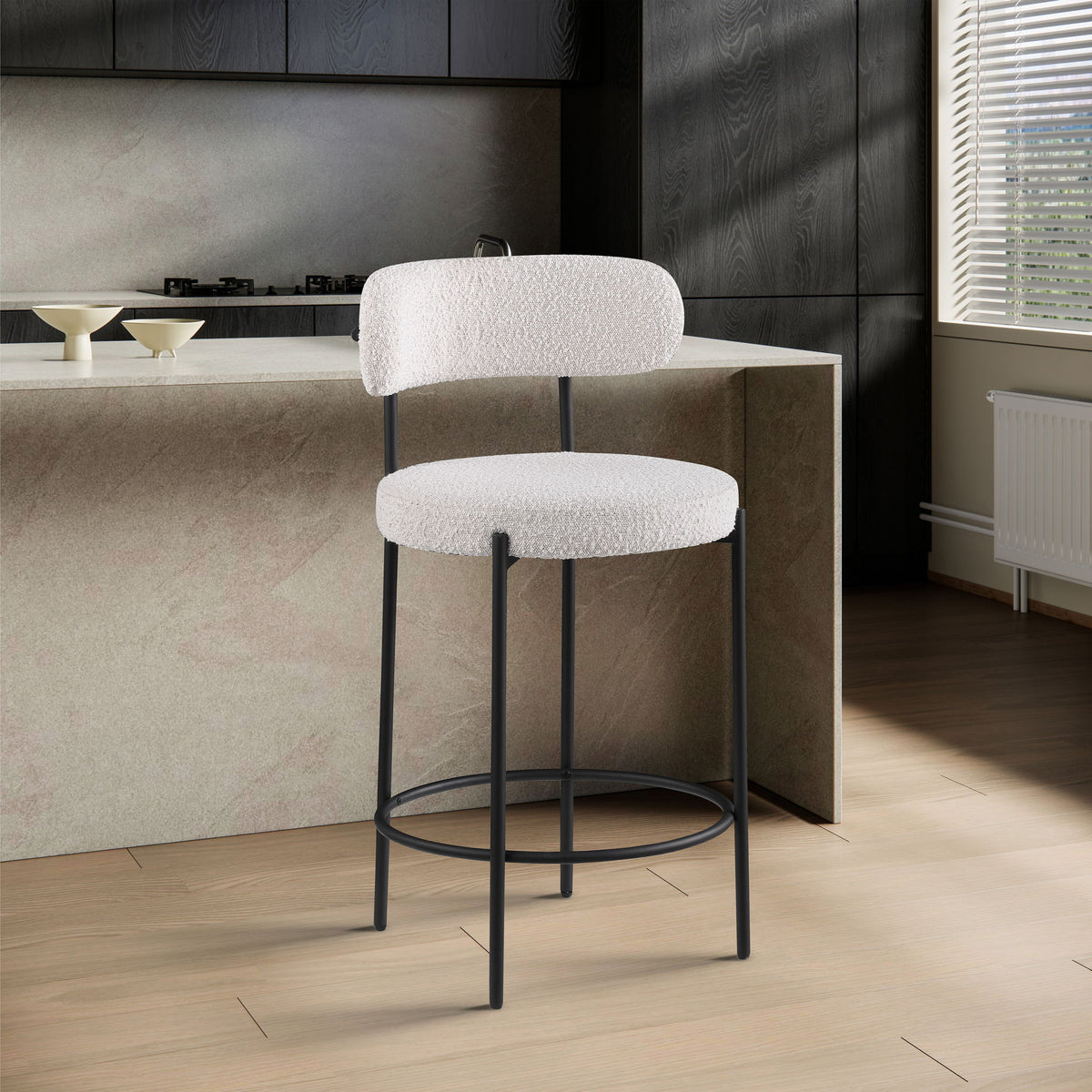 Beacon - Boucle Fabric Stool (Set of 2)