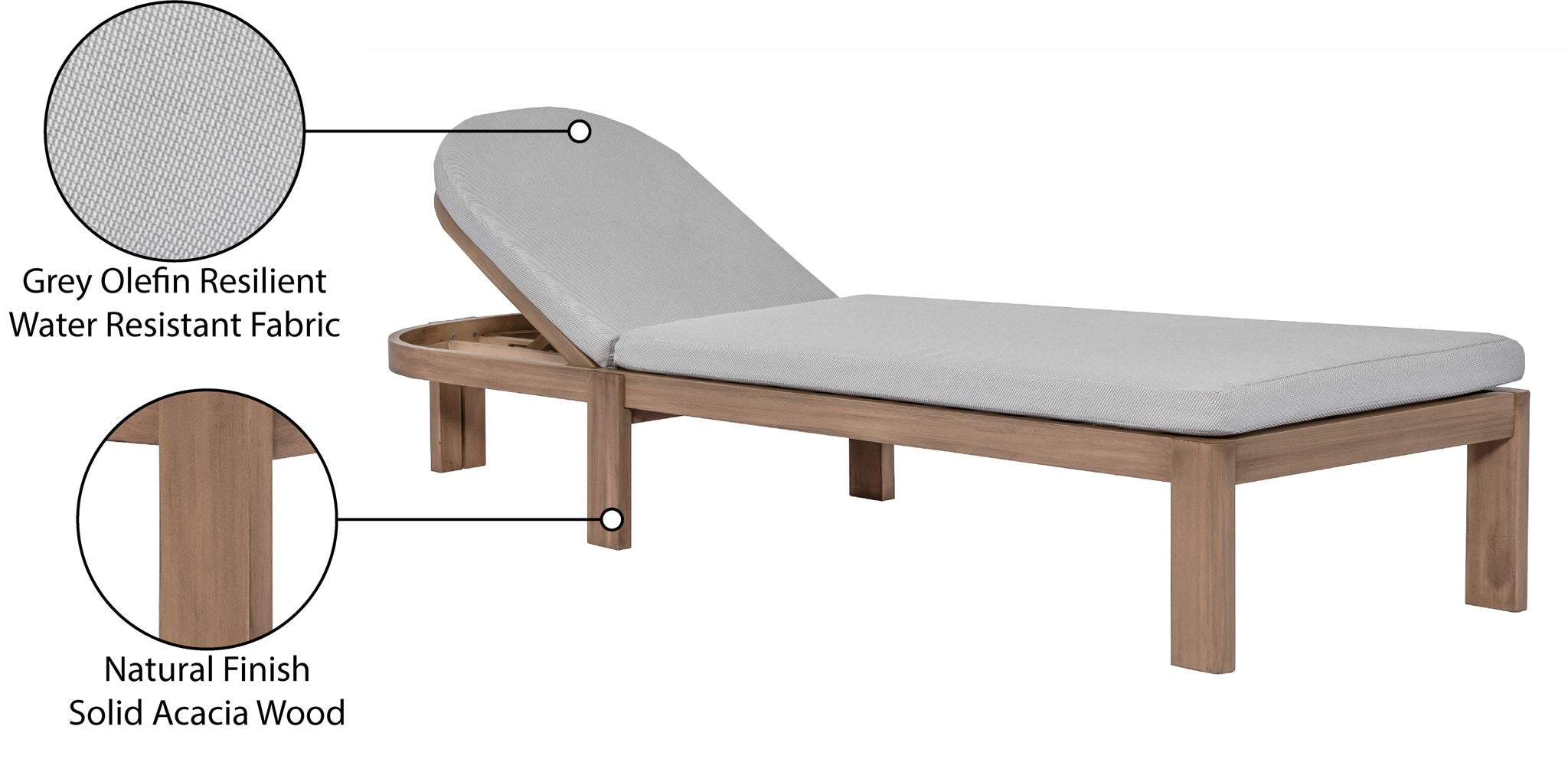 Newport - Water Resistant Fabric Upholstered Outdoor Patio Lounge Chair