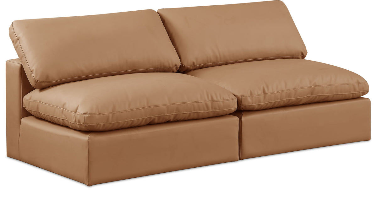 Comfy - Faux Leather Modular Armless Sofa 2 Seats