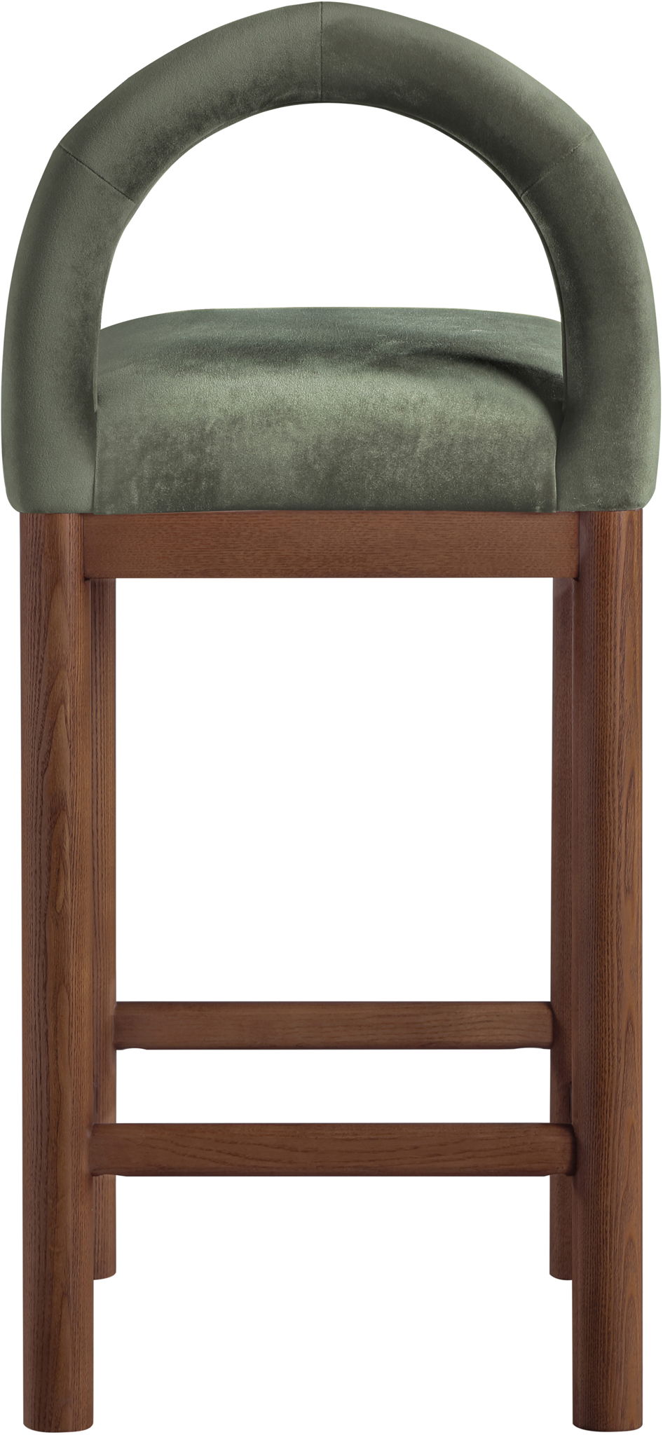 Conrad - Velvet Counter Stool With Brown Legs
