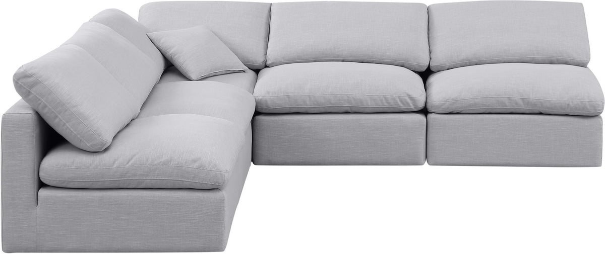 Indulge - Linen 5 Piece Modular Corner Armless Sectional