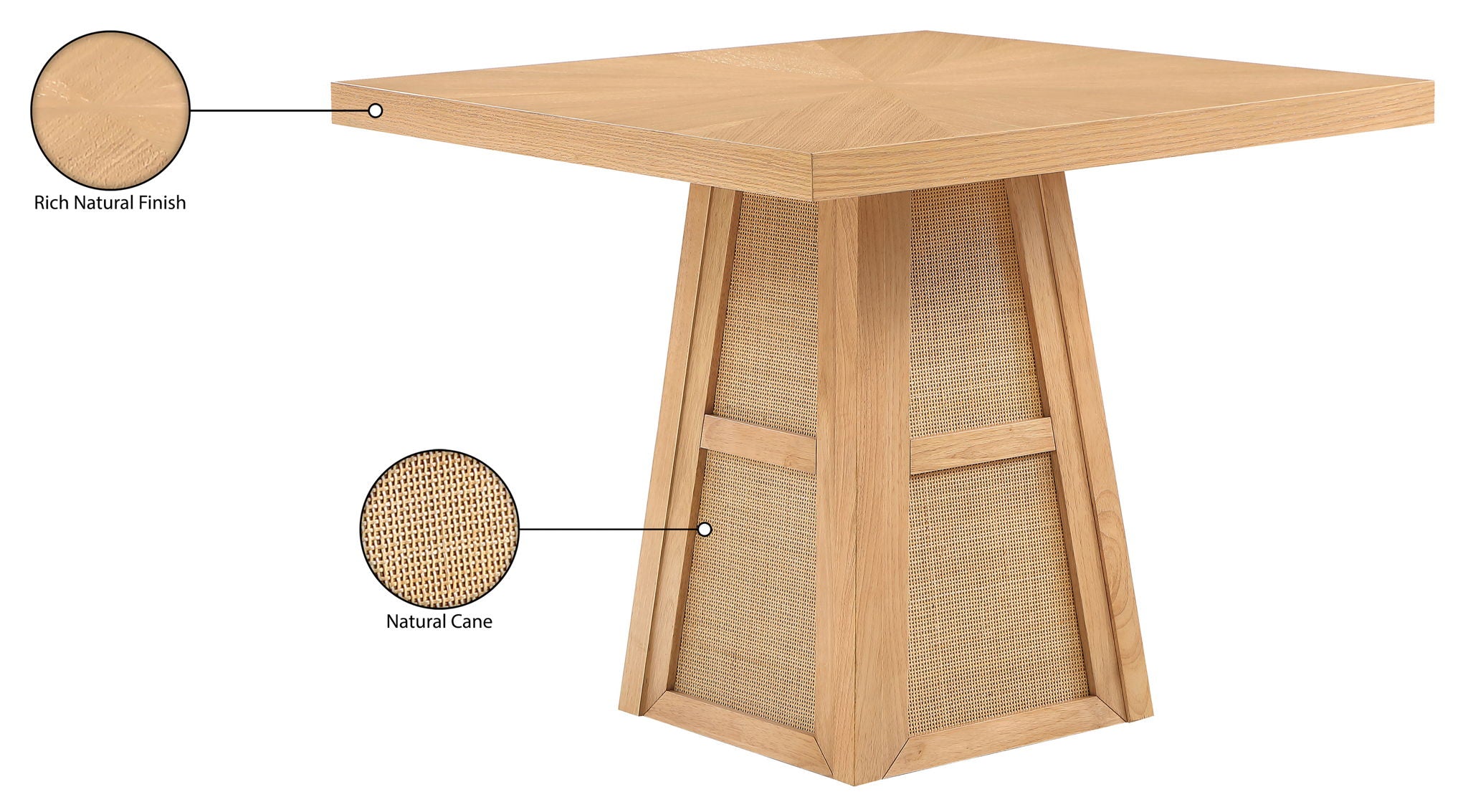 Fenwick - Cane Oak Veneer And Solid Wood Dining Table