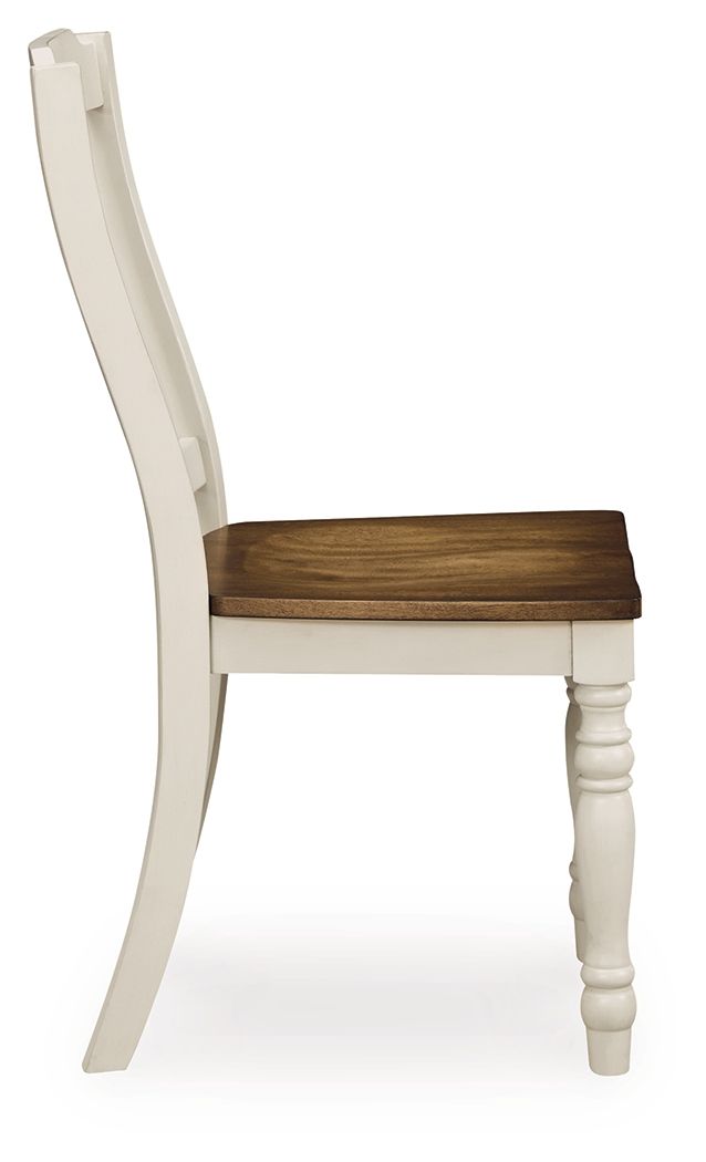 Wirloni - Dining Room Side Chair (Set of 2) - Antique White / Brown