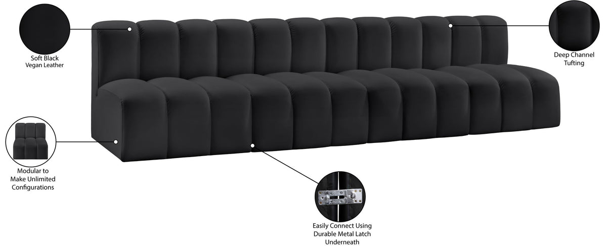 Arc - Faux Leather 4 Seats Modular Sofa