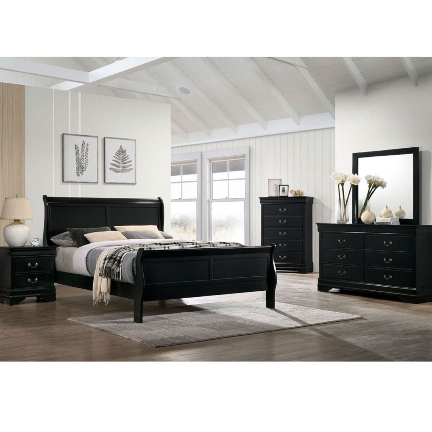 Louis Phillipe Sleigh Bed