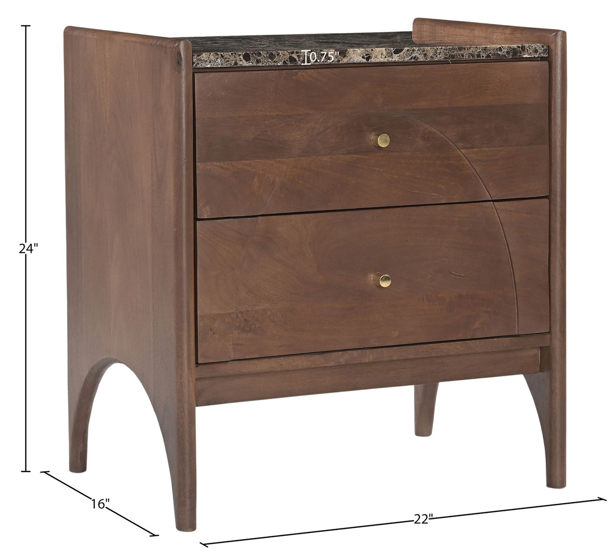 Veya - 22" Mango Wood Nightstand