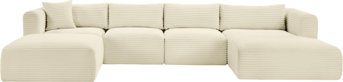Shaggy - 5 Piece Modular Sectional With Chaise And Ottoman