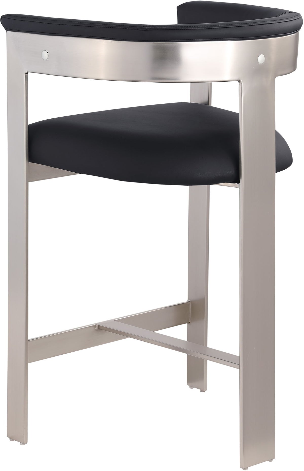 Romeo - Faux Leather Counter Stool With Silver Base (Set of 2)