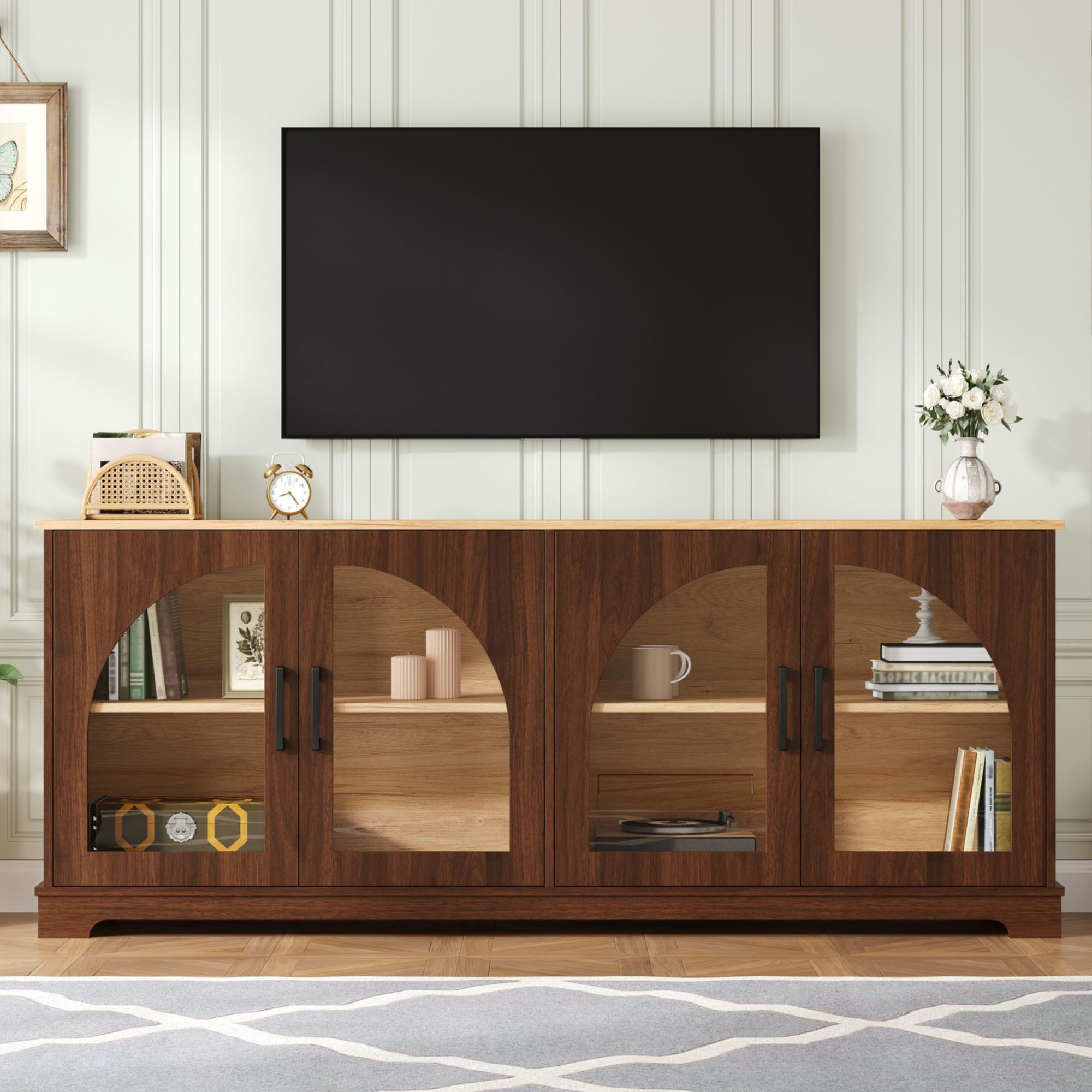 TV Stand With Semi Arched Doors