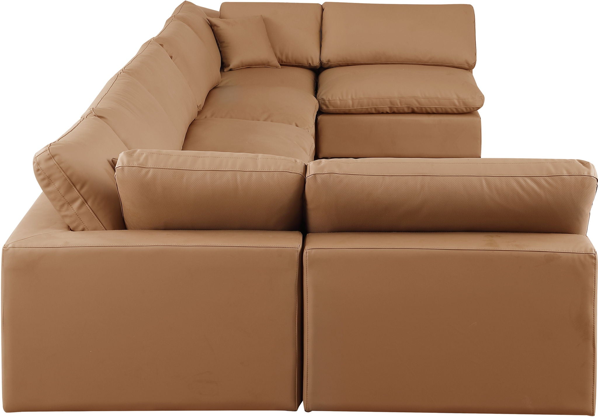 Comfy - 7 Piece Faux Leather Modular Armless Sectional