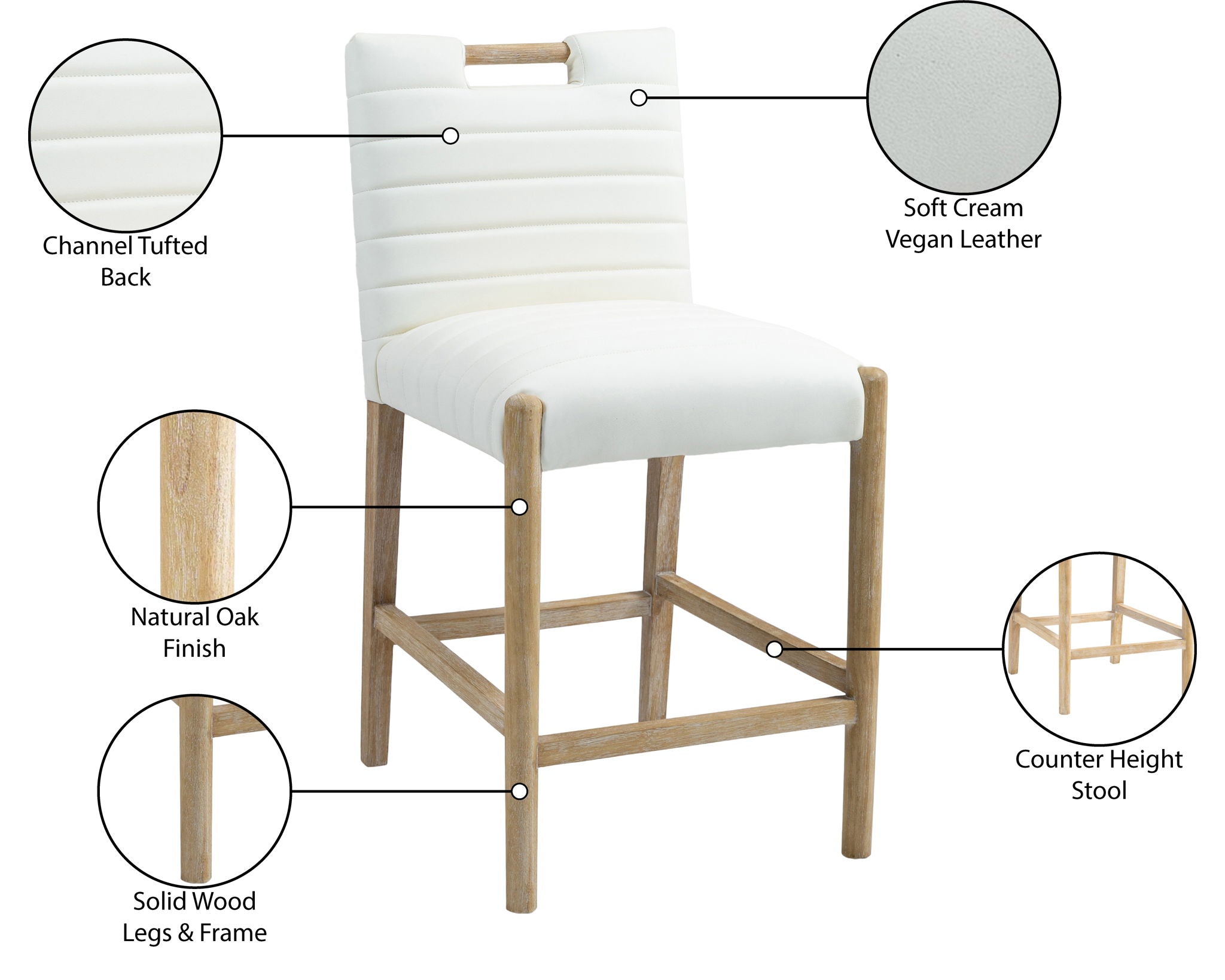 Aimee - Counter Stool - Light Brown Legs