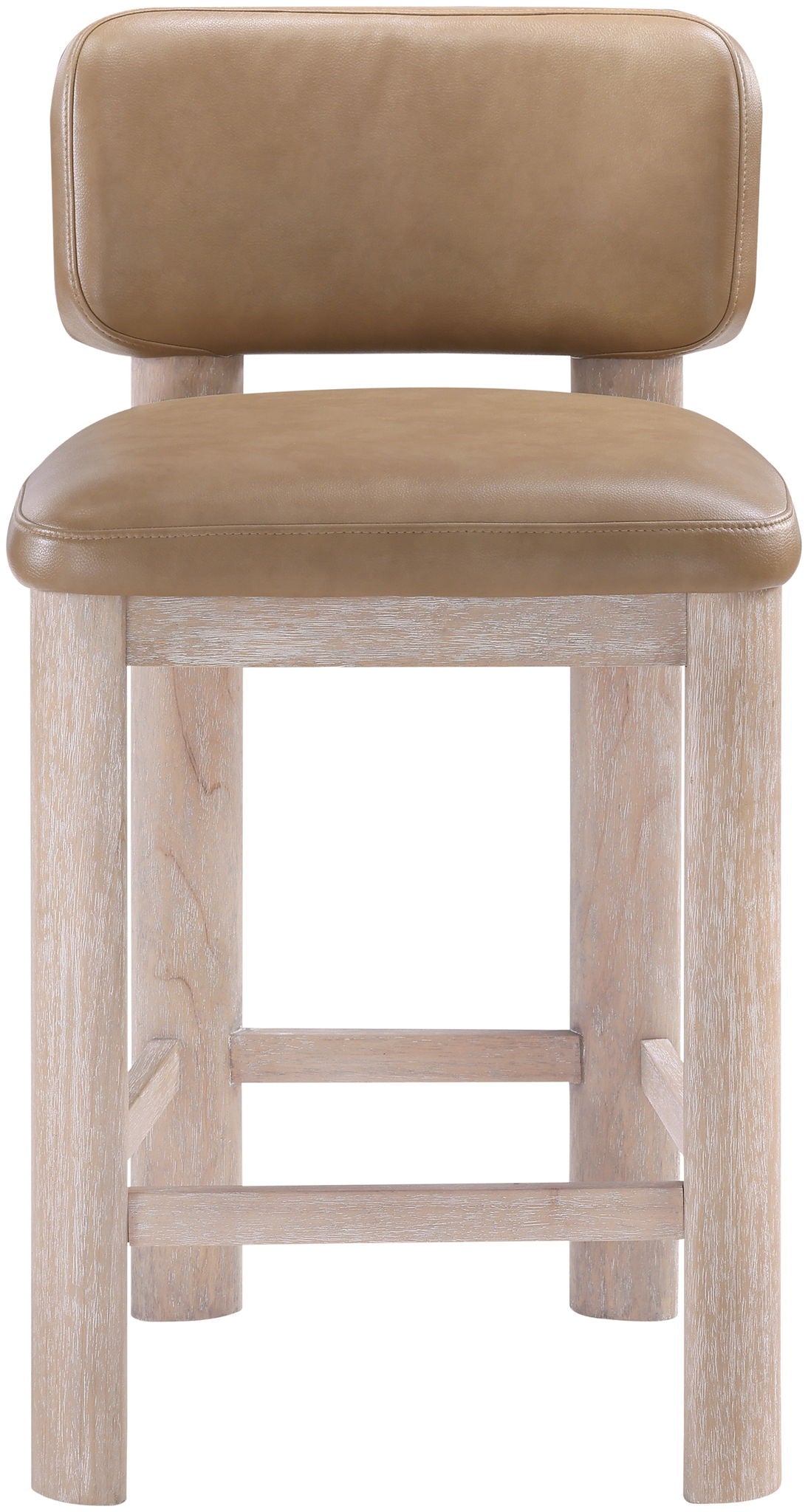 Paloma - Vegan Leather Upholstered Counter Stool (Set of 2) - Tan / Rich Natural
