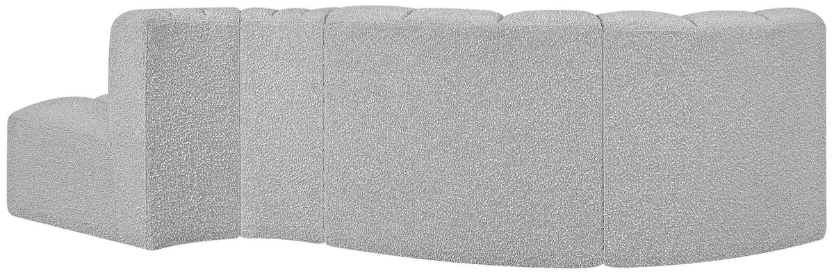 Arc - Boucle Fabric 4 Piece L-Shaped Modular Sofa
