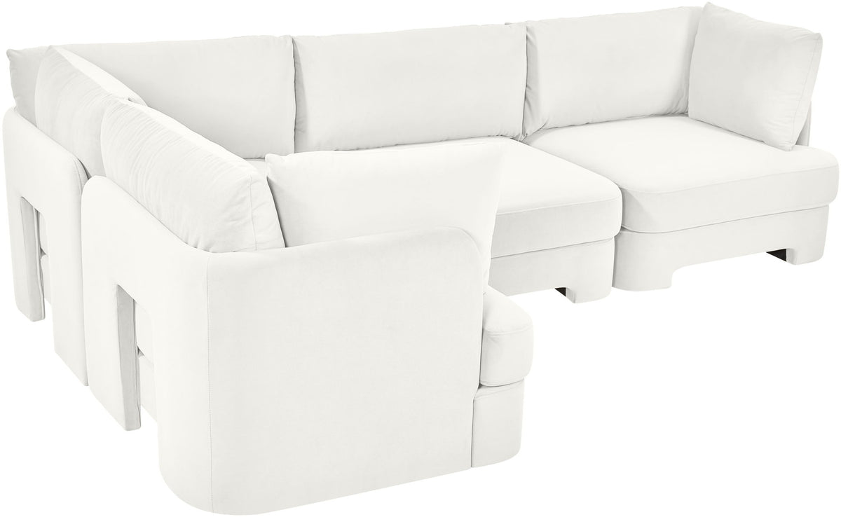Hammond - Velvet Performance Fabric Upholstered 4 Piece Sectional