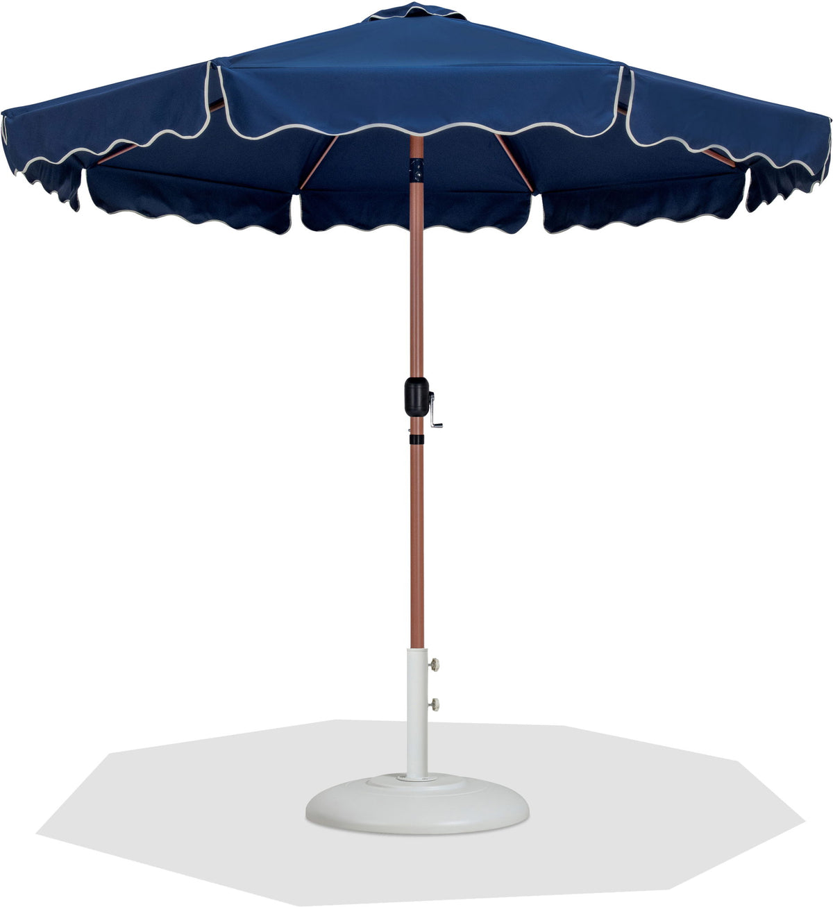 Amalfi - Patio Umbrella - White Base / Light Brown Pole