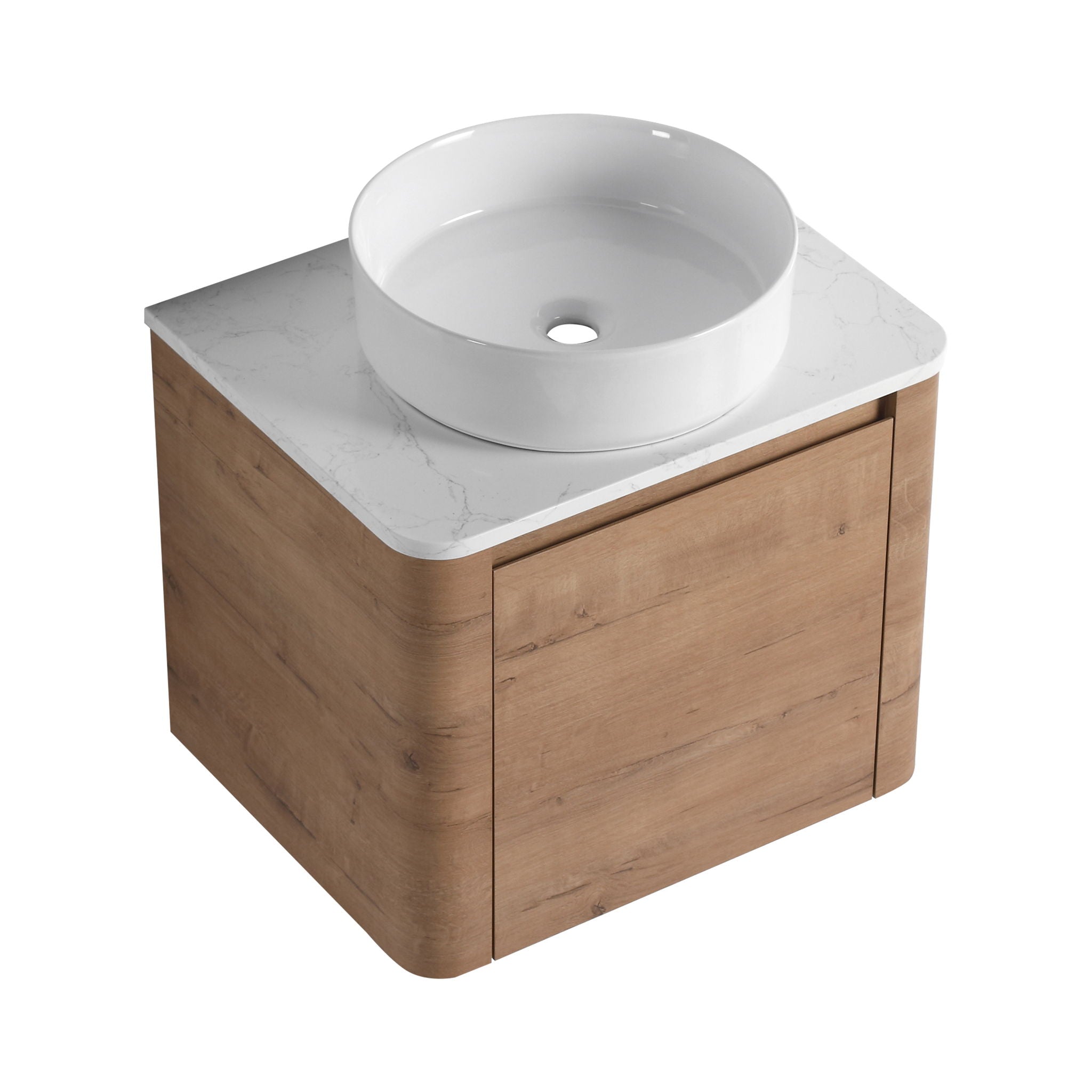 Wall Mounted Bathroom Vanity & Art Sink & 1 Soft Close Door