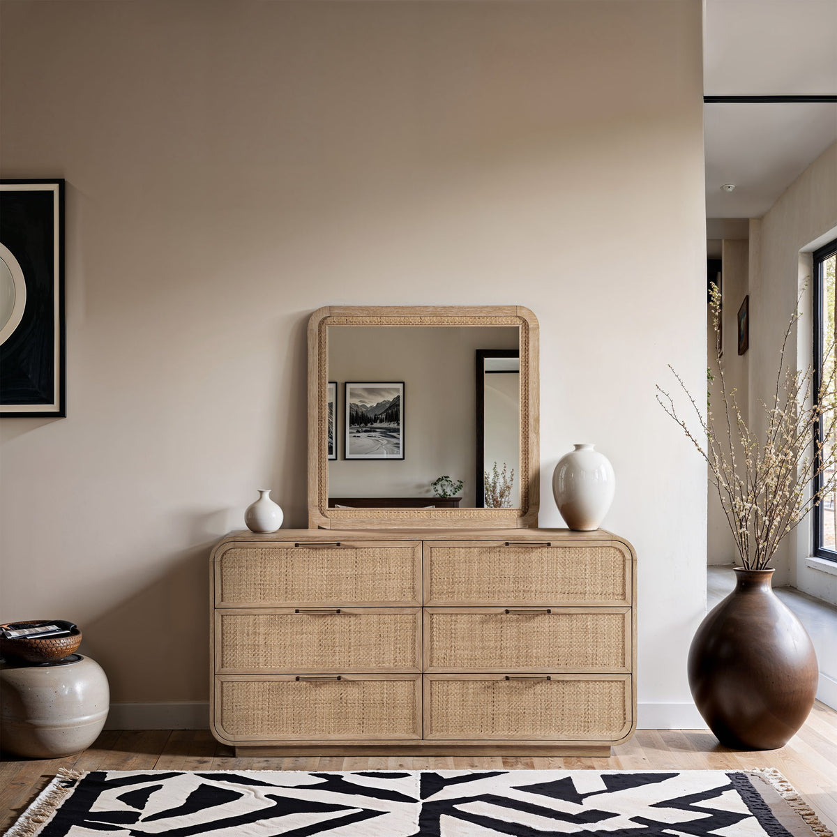 Windsor - Rubberwood Mirror - Natural