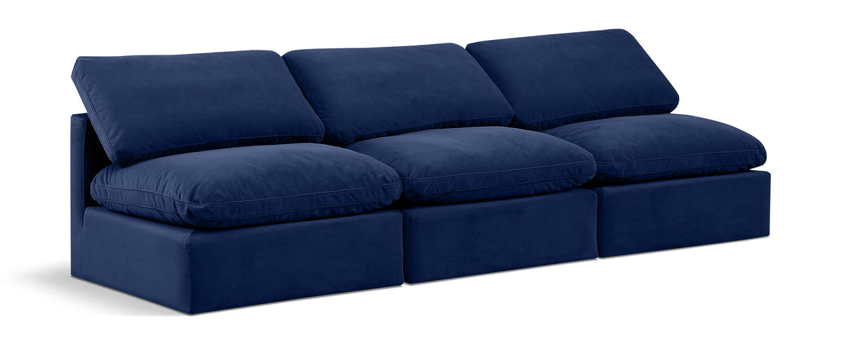 Indulge - Velvet 3 Seat Modular Armless Sofa