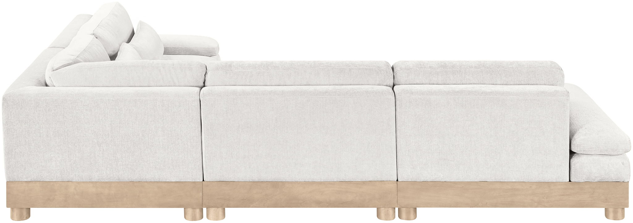 Turin - Chenille Fabric Upholstered Modular Sectional - White