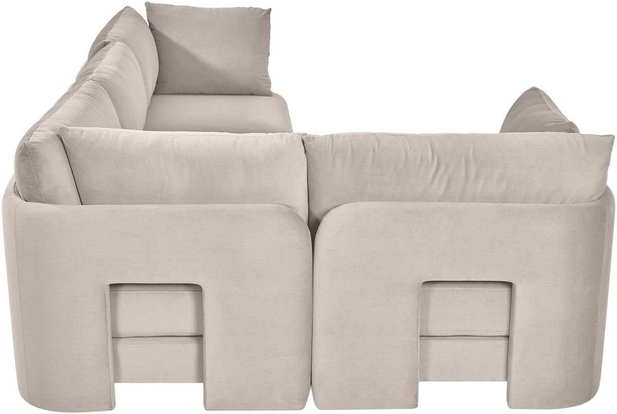 Hammond - Velvet Performance Fabric Upholstered 4 Piece Sectional