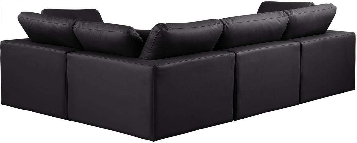 Comfy - 4 Piece Faux Leather Modular Sectional