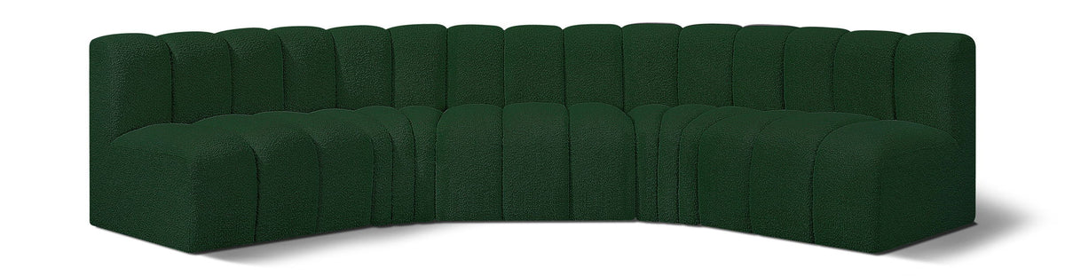 Arc - Boucle Fabric 5 Piece U-Shaped Modular Sofa