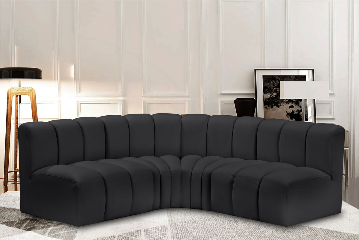 Arc - Faux Leather 4 Piece Corner Modular Sofa