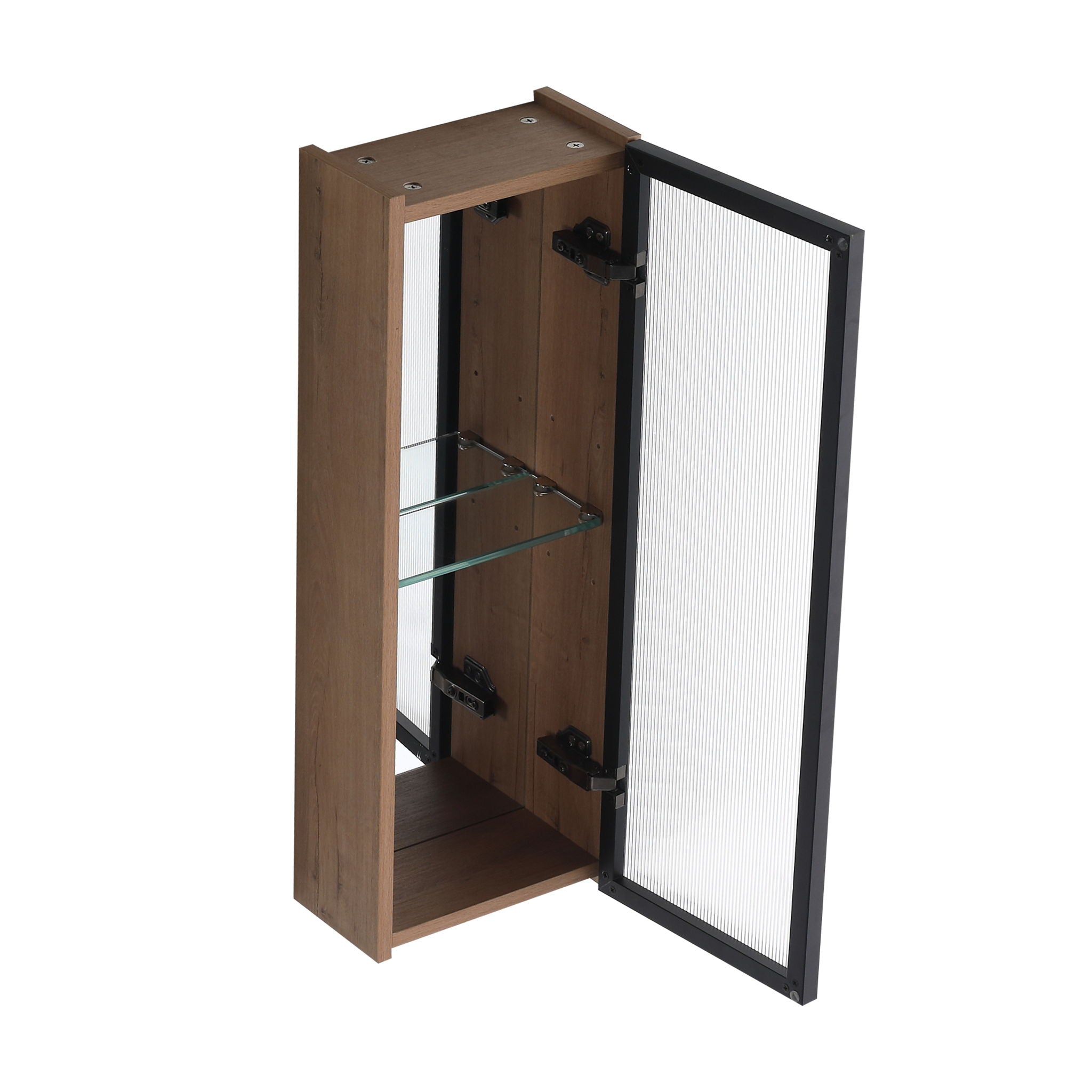 30" Wall Mounted Mirror Cabinet With Door - Imitative Oak