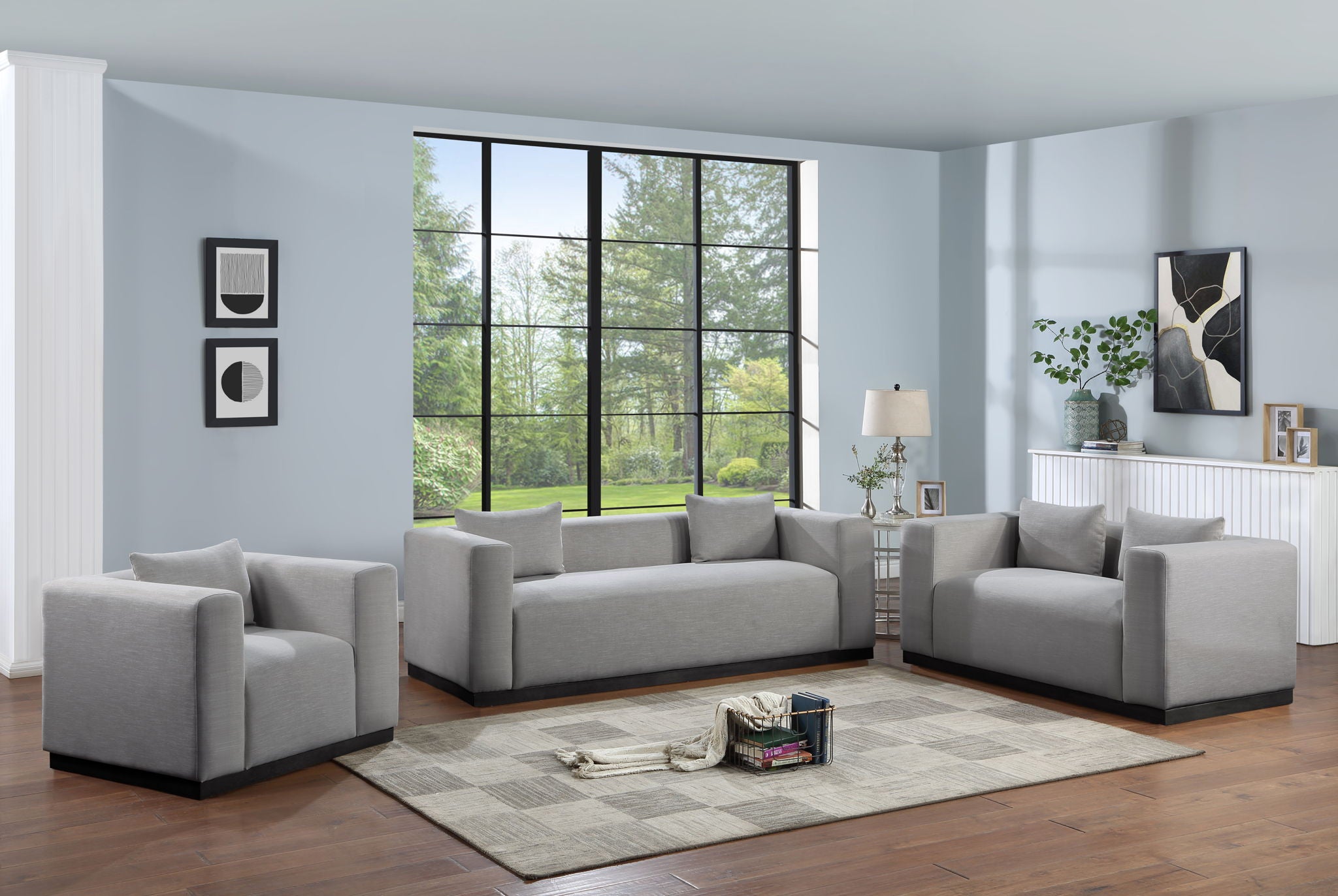 Alfie - Linen Textured Fabic Loveseat