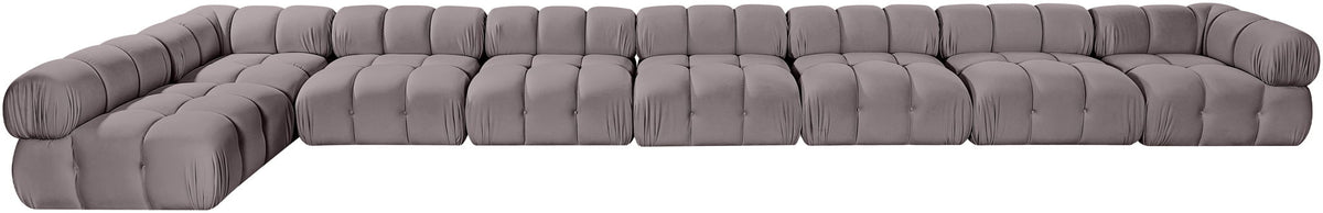 Orin - Velvet Performance Fabric Upholstered 8 Piece L-Shaped Sectional