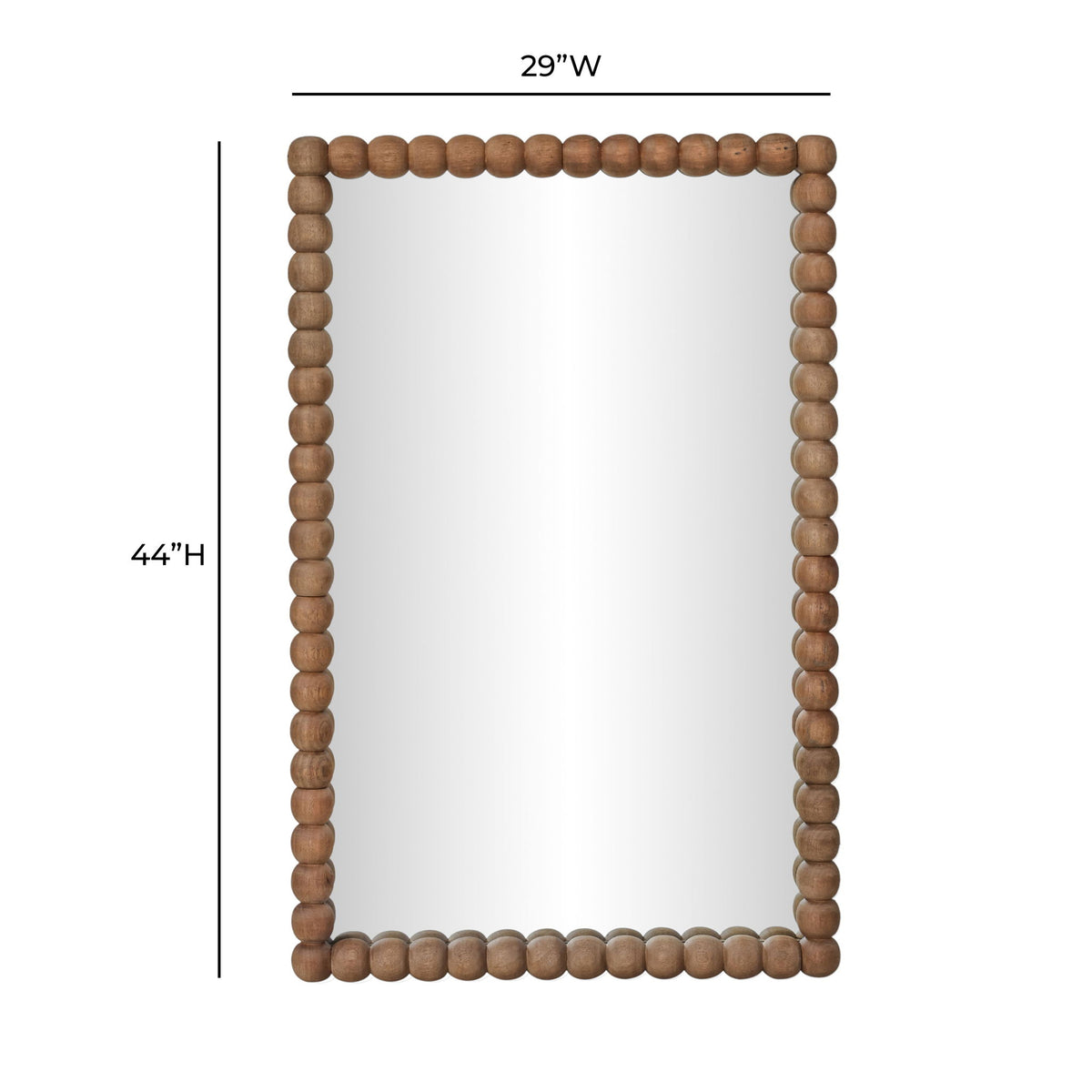Cheyanne - 29" x 44" Carved Solid Wood Rectangular Wall Mirror - Natural
