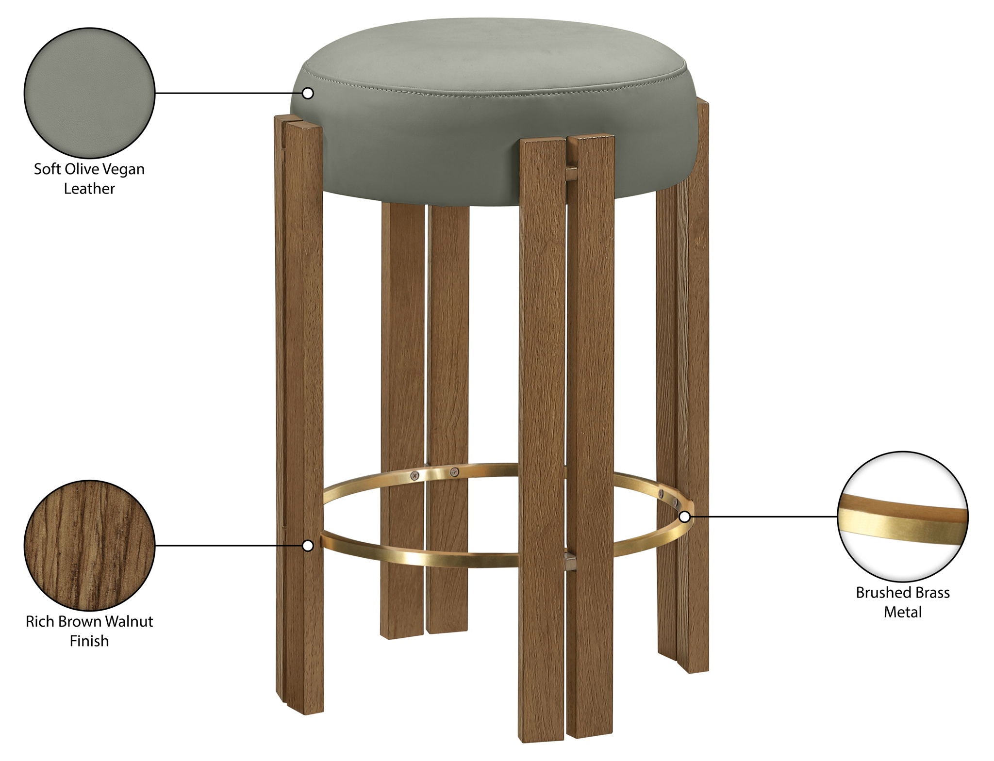 Harrison - Vegan Leather Counter Stool