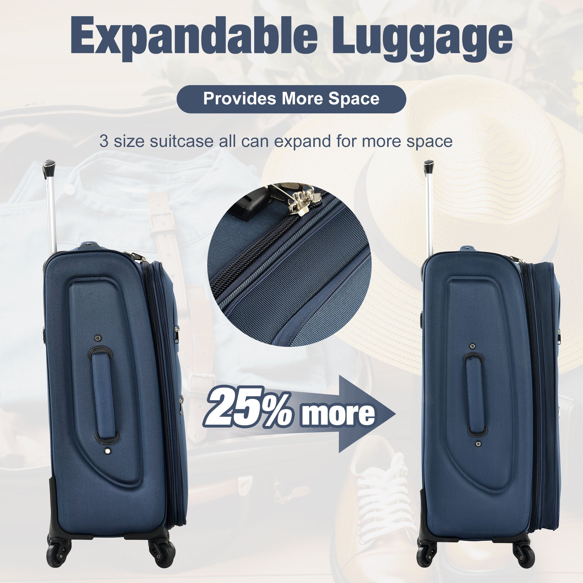 Softside Luggage Expandable Set & Duffel Bag Upright Spinner