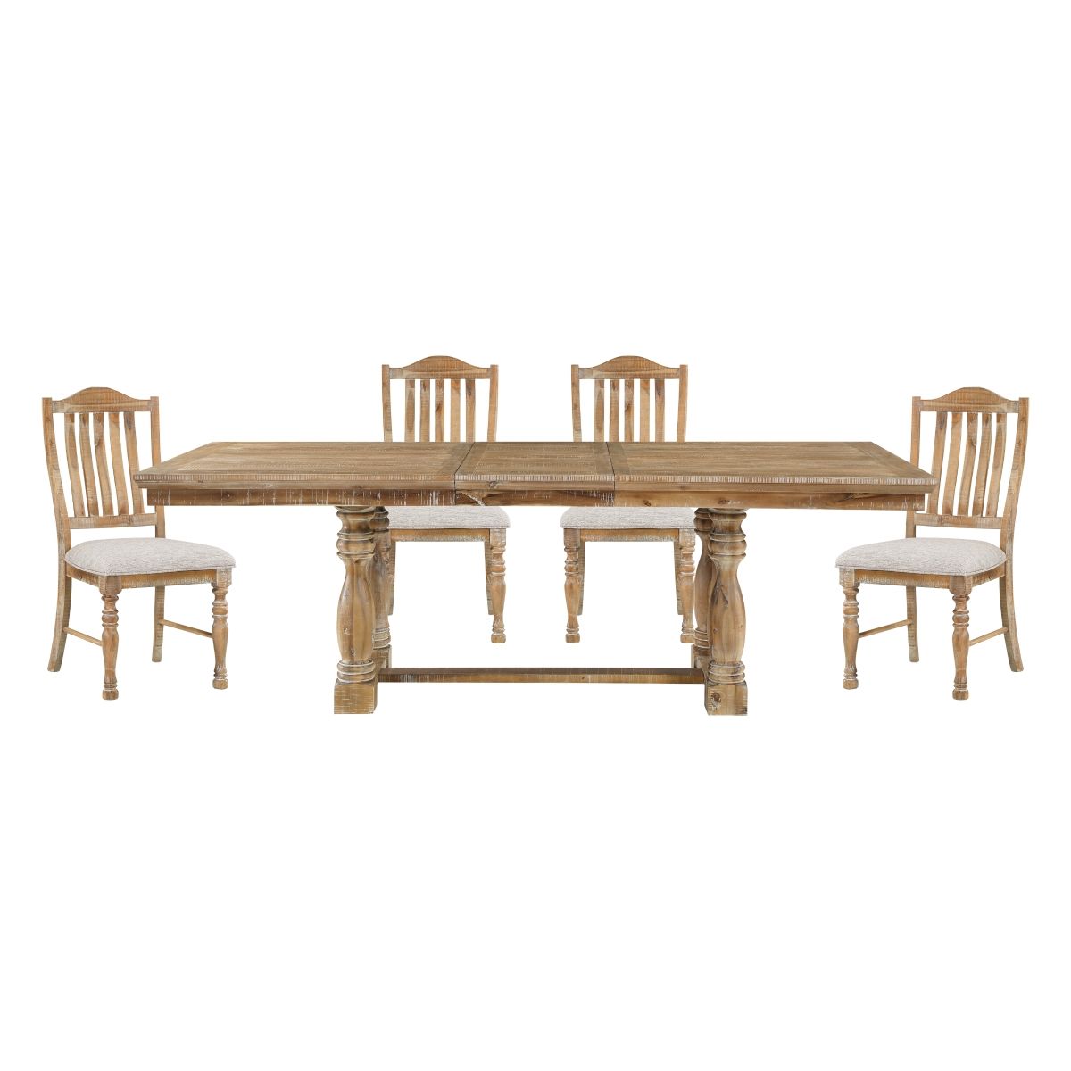 Weatherford - 5 Piece Set (Table & 4 Side Chairs) - Natural / Gray